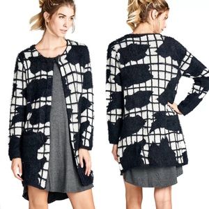 Jodifl Black and White Open Cardigan